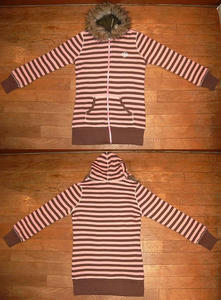 BORDER REVERSIBLE PARKA OP Pink/Brown表