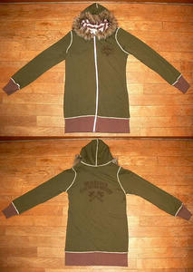 BORDER REVERSIBLE PARKA OP Pink/Brown裏