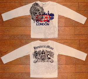 HYSTERIC LONDON長袖リバーシブルＴシャツ(Baby)① Off White