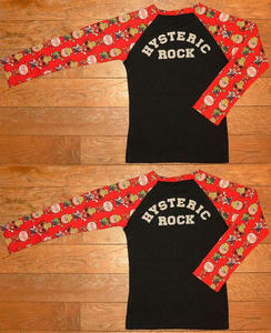 GUITAR DOLLS総柄ラグランTシャツ Black