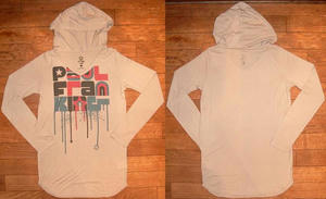 ウォールペイント風フーデッド長袖Ｔシャツ Light Gray