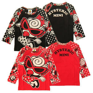 ヒステリックミニ　カドリーミニドット総柄ラグランTシャツ