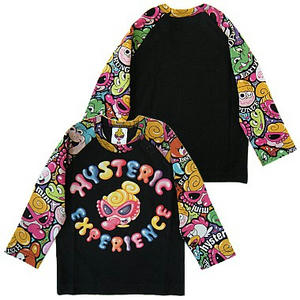 ヒステリックミニ　イージーファン総柄ラグランTシャツ