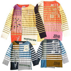 デニムアンドダンガリー　ビンテージテンジクリメイクボーダーボートネックTシャツ