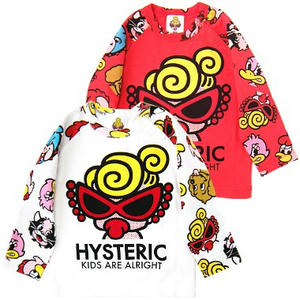 ヒステリックミニ　ヒステリックパーティクラッシャー総柄ラグラン長袖Tシャツ