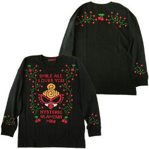 ヒステリックミニ　スマイルオールラブズユービッグシルエット長袖Tシャツ