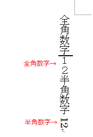 縦書の半角数字の向き